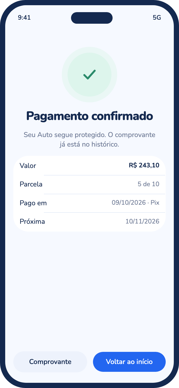 Pagamento confirmado